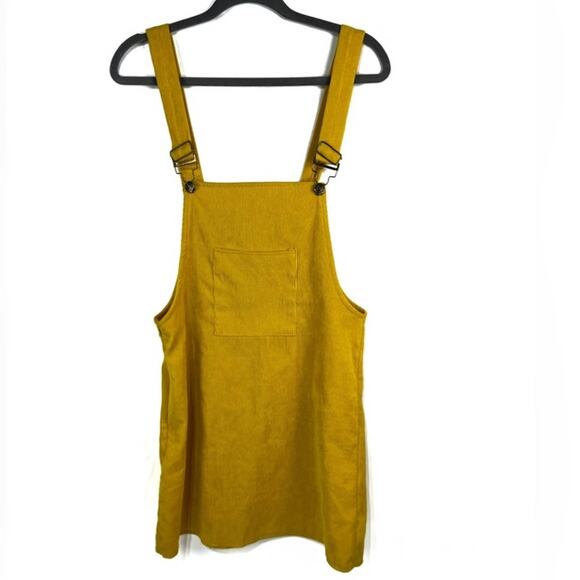 SHEIN Yellow Corduroy Overall Dress Jumper Size M - Picture 12 of 13